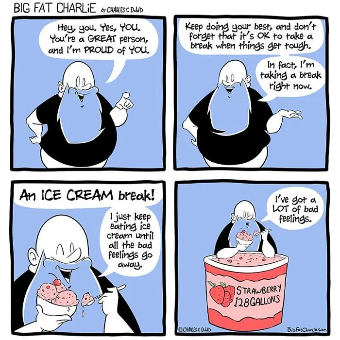 My 40 Fun Comics About My Daily Struggles As A Fat Man