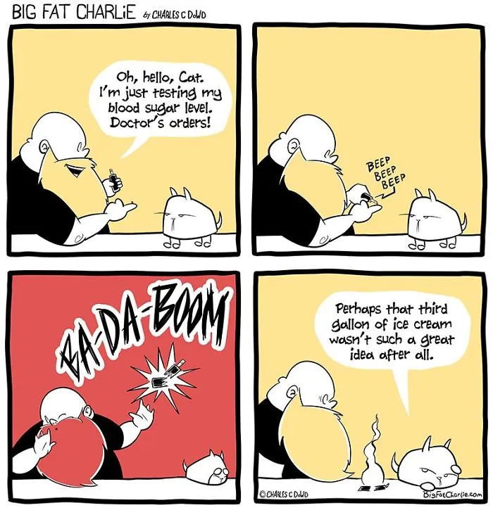 My 40 Fun Comics About My Daily Struggles As A Fat Man