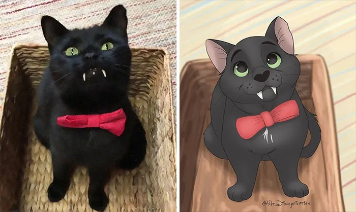 People Send Pics Of Their Pets To This Artist And She Disneyfies Them (30 Pics)