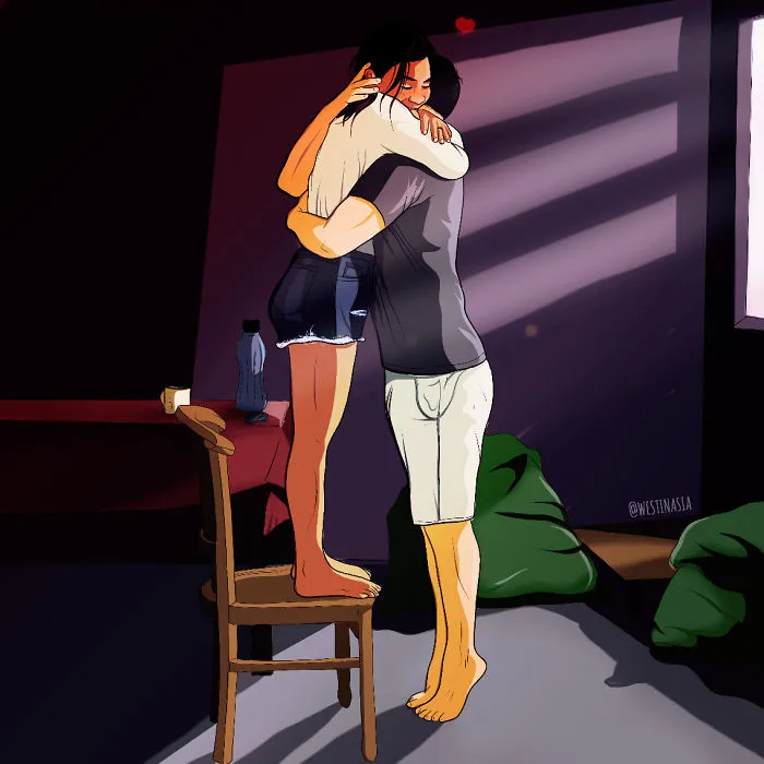Hugging Tall People