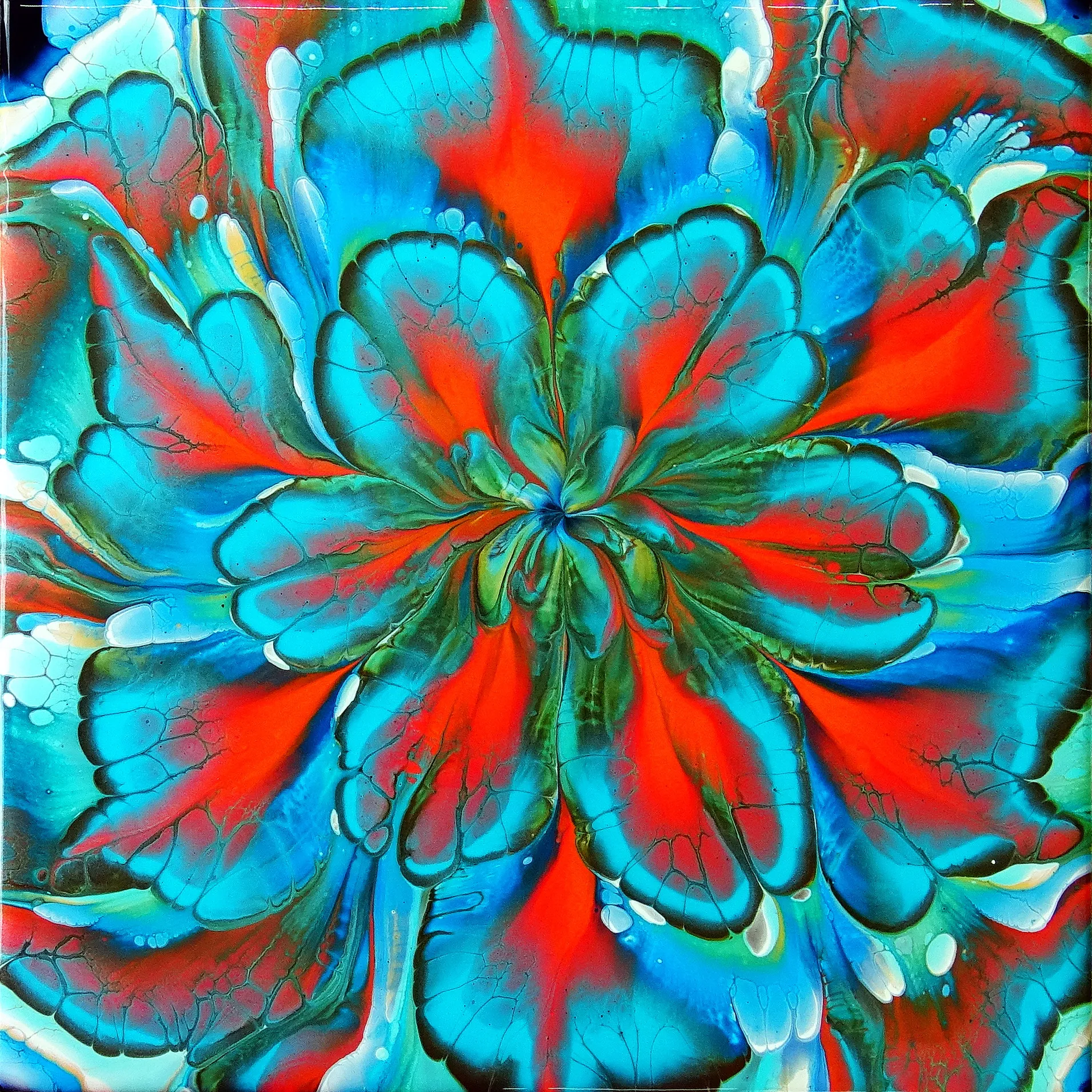 Cup Bottom Panting With A Spin ~ Acrylic Pour Painting ~ Reverse Flower Dip ~ Paint #withme
