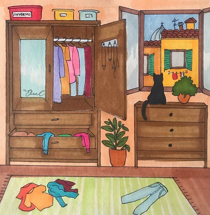 I Illustrate The Daily Life Of My Cat And Me During The Lockdown In Rome (48 Pics)