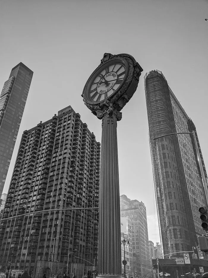 A Clock In The Streets Of New York