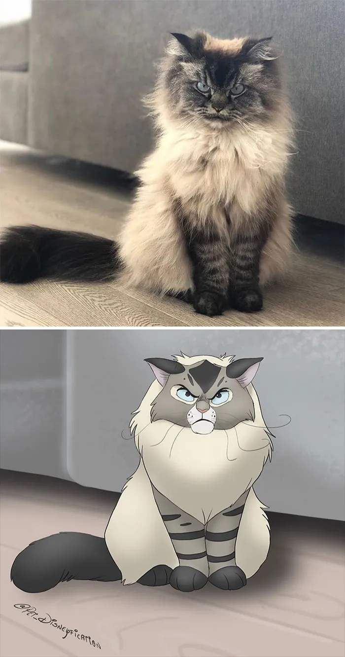 People Send Pics Of Their Pets To This Artist And She Disneyfies Them (30 Pics)