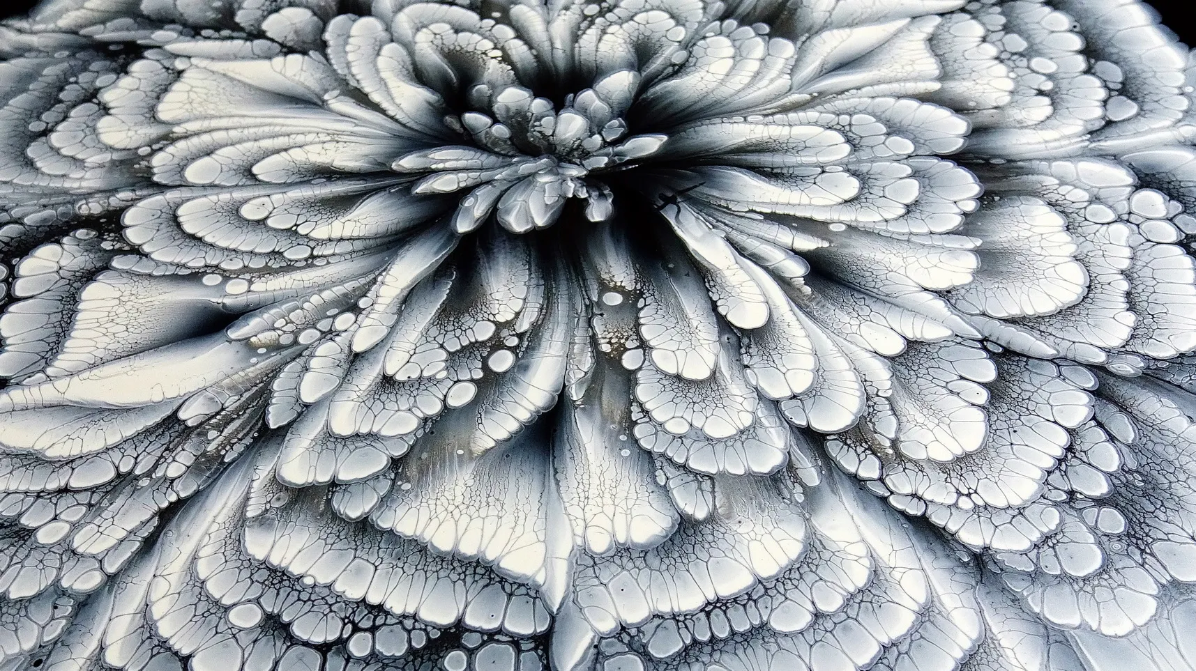 Black & White ~ Cup Bottom Acrylic Pour Flower Painting ~ Must See!!! ~ Paint #withme