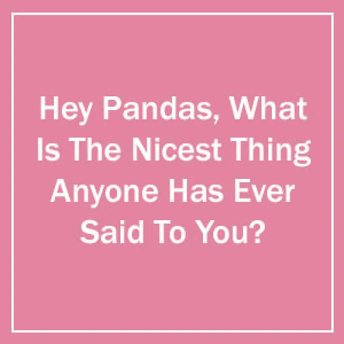 Hey Pandas, What Is The Nicest Thing Anyone Has Ever Said To You? (Ended)