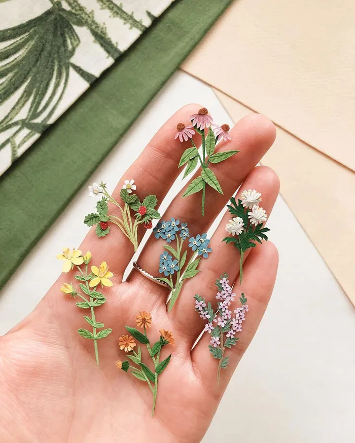 Paper Artist Tania Lissova Is Winning Hearts With Her Tiny Hand-cut Paper Plants (30 Pics)