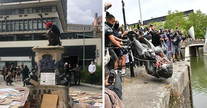 Anti-Racism Protesters Break Off A 125 Y.O. Slave Trader Statue And Chuck It Into Water, People Are Conflicted About This