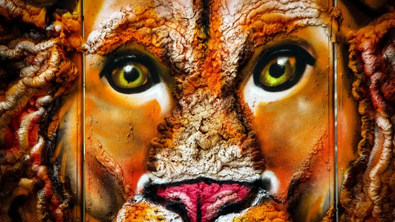 Puf Lion Head Mural (Puf - Polyurethane Foam)