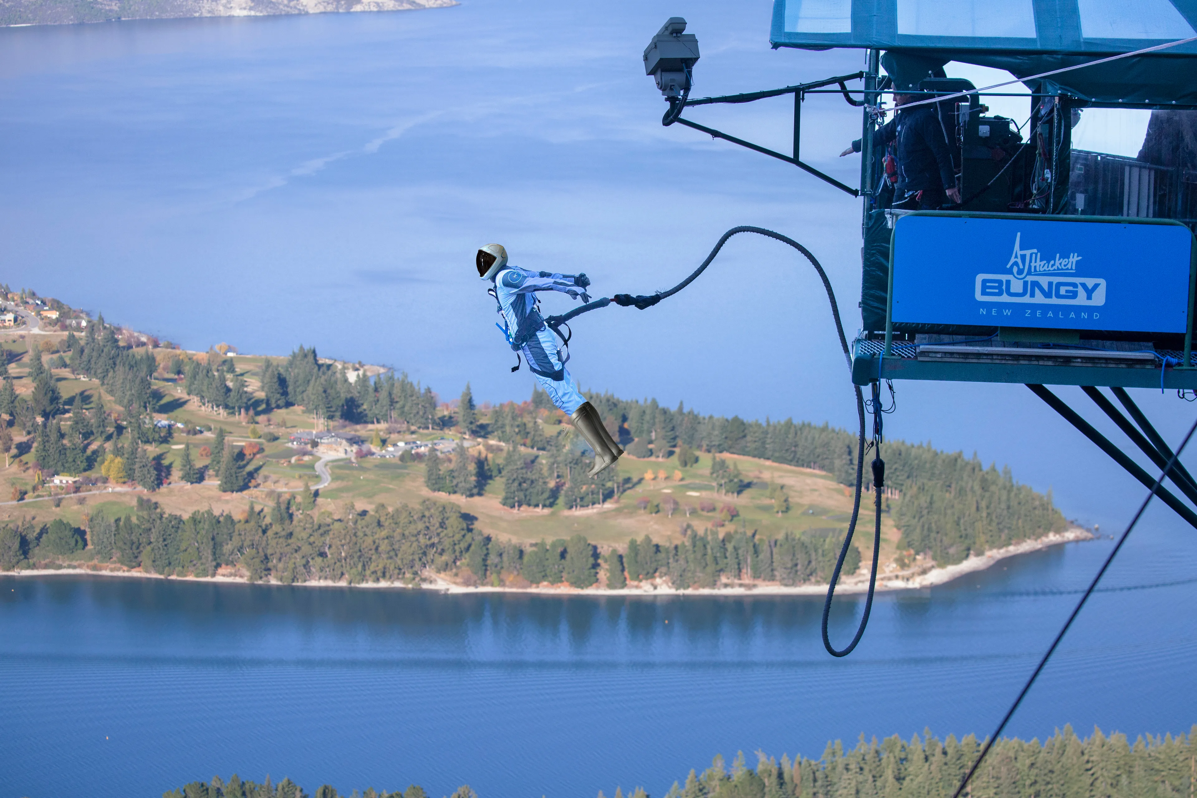 Astronaut Celebrates Historic Launch, By Going Bungy Jumping In New Zealand.