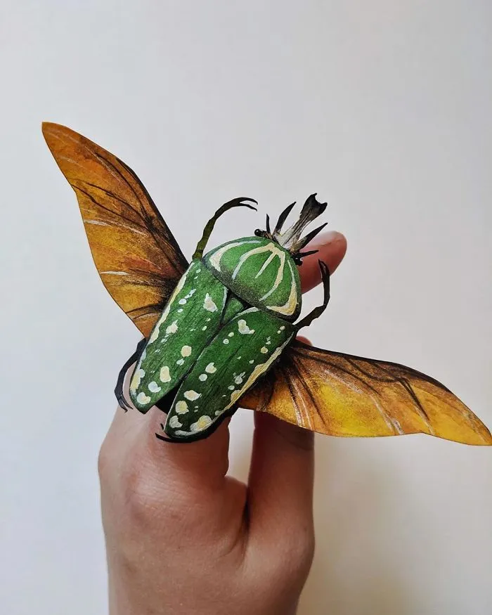 21 Gorgeous Paper Sculptures Of Butterflies And Beetles By Kerilynn Wilson
