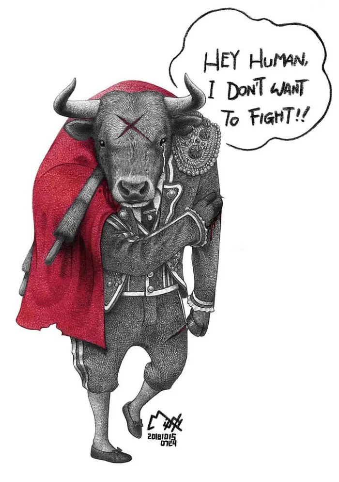 Artist Tries To Raise Awareness About Animal Abuse With These 33 Uncomfortable Illustrations