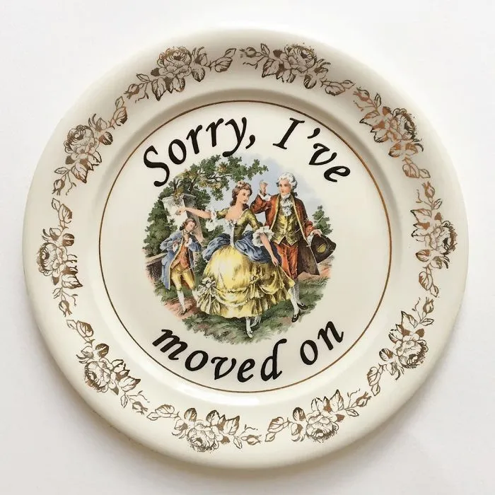 Thrifted Vintage Plates Made Irreverent With Typography By Marie-Claude Marquis (62 Pics)