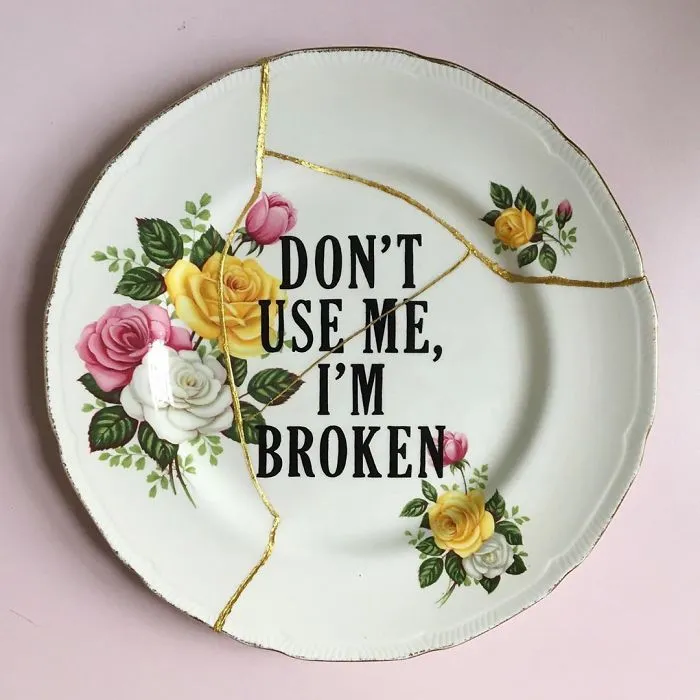 Thrifted Vintage Plates Made Irreverent With Typography By Marie-Claude Marquis (62 Pics)