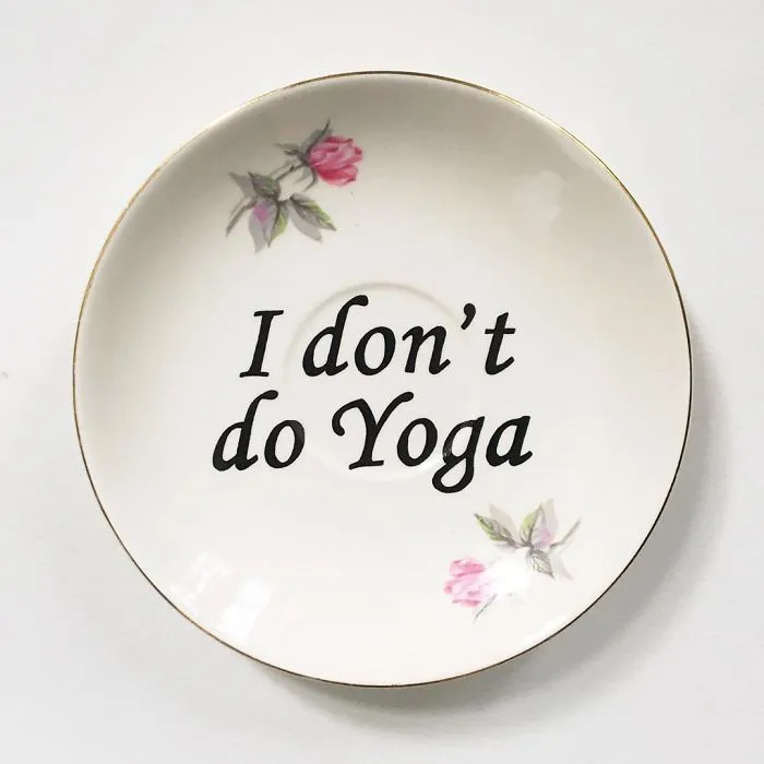 Thrifted Vintage Plates Made Irreverent With Typography By Marie-Claude Marquis (62 Pics)
