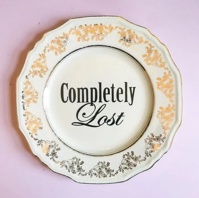Thrifted Vintage Plates Made Irreverent With Typography By Marie-Claude Marquis (62 Pics)