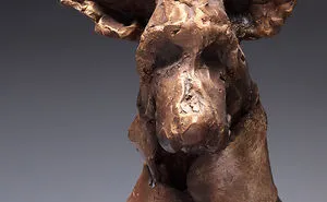 Dog Sculpture Cast In Resin