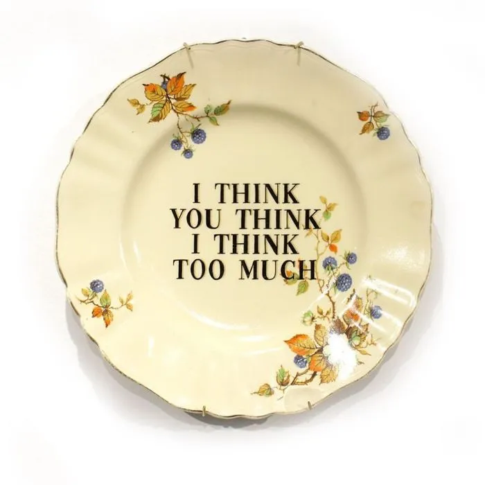Thrifted Vintage Plates Made Irreverent With Typography By Marie-Claude Marquis (62 Pics)