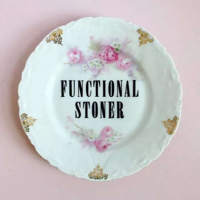 Thrifted Vintage Plates Made Irreverent With Typography By Marie-Claude Marquis (62 Pics)