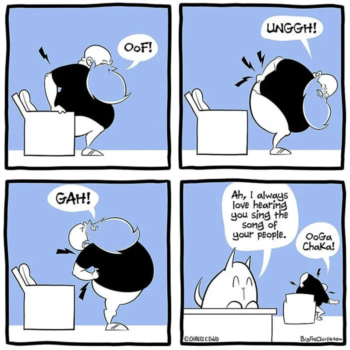 My 40 Fun Comics About My Daily Struggles As A Fat Man
