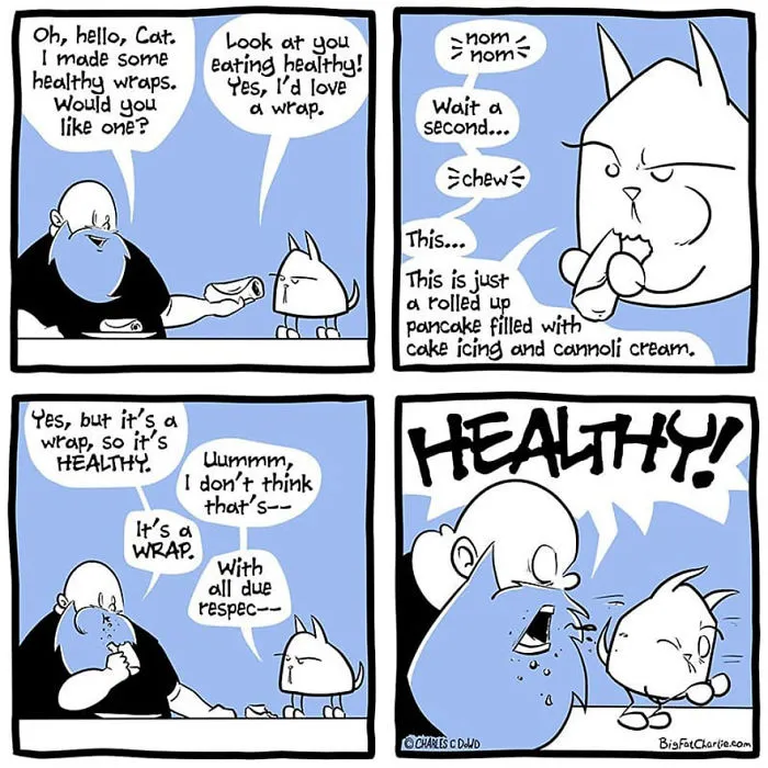 My 40 Fun Comics About My Daily Struggles As A Fat Man