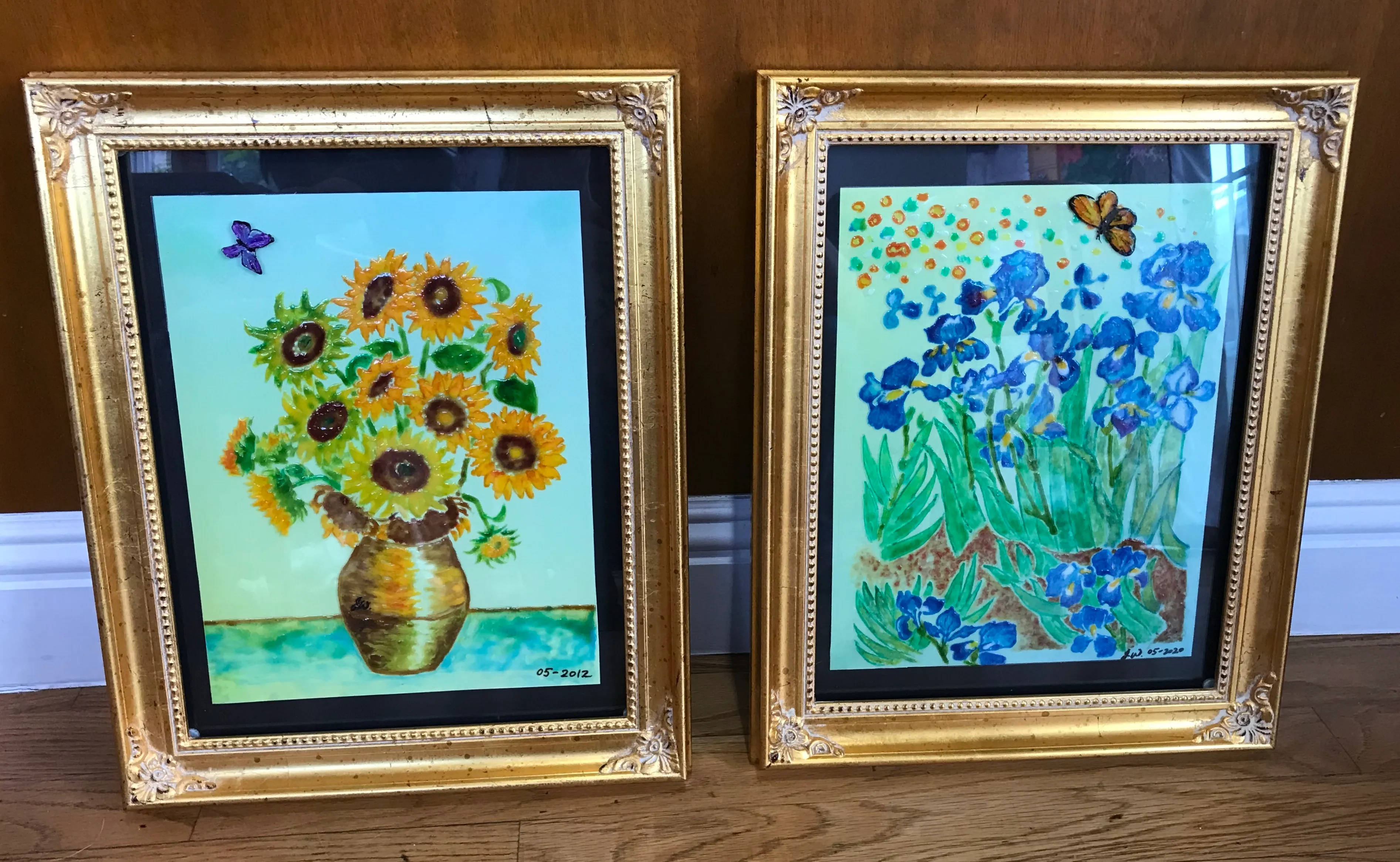 Van Gogh's Sunflowers And Irises