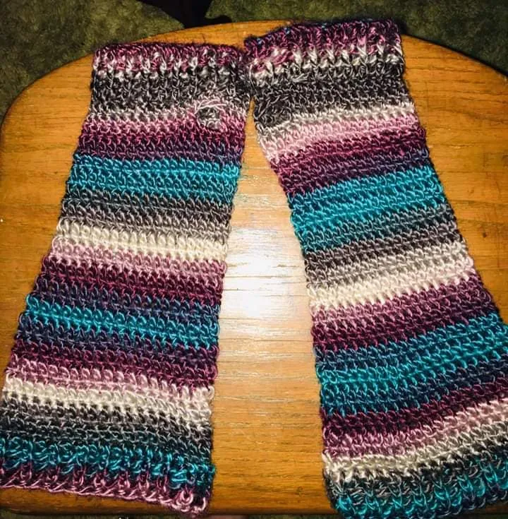 Chilly Arms In The A/C?  Long Fingerless Gloves To The Rescue!!