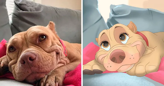 People Send Pics Of Their Pets To This Artist And She Disneyfies Them (30 Pics)