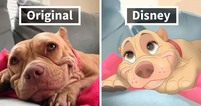 People Send Pics Of Their Pets To This Artist And She Disneyfies Them (30 Pics)
