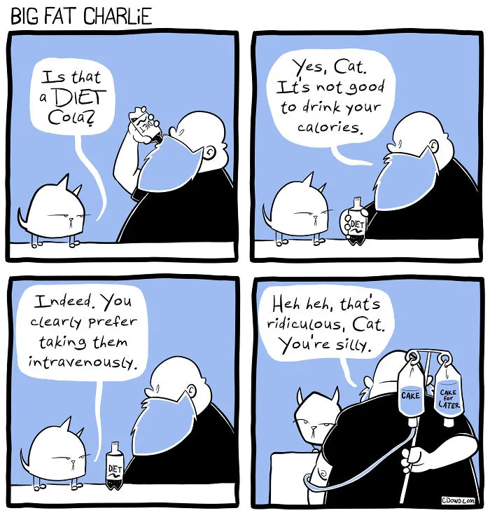 My 40 Fun Comics About My Daily Struggles As A Fat Man