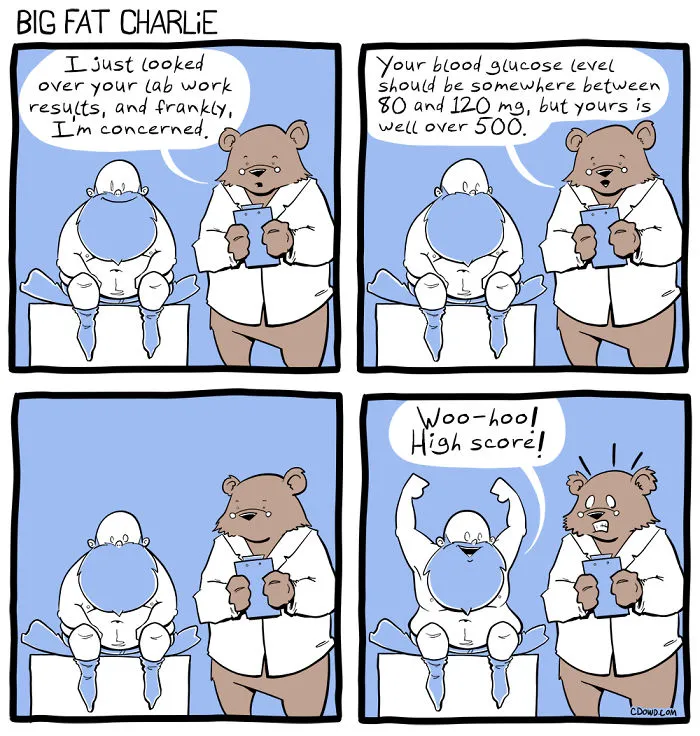 My 40 Fun Comics About My Daily Struggles As A Fat Man