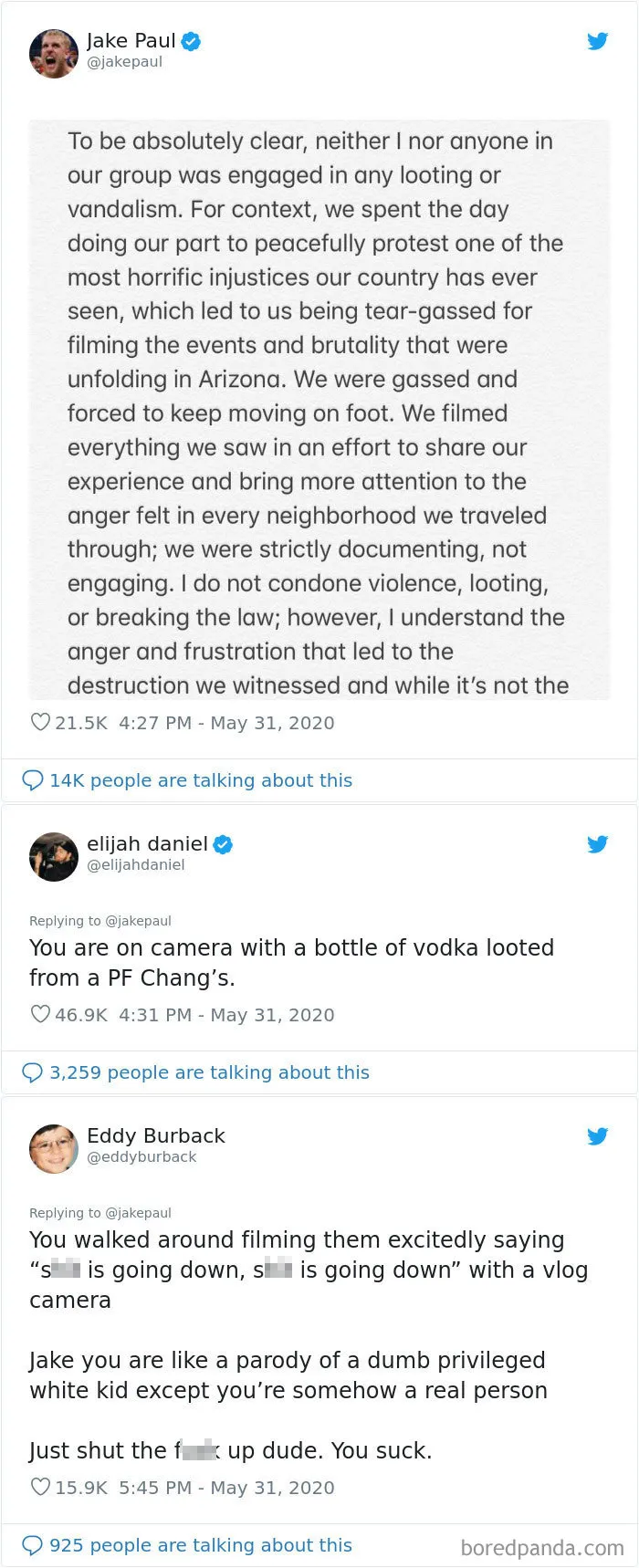 Jake Paul's  Statement About Being Involved In The Protests Received Backlash