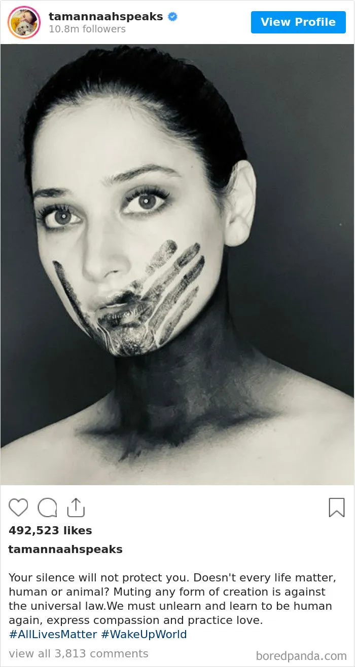 Tamannaah Bhatia Got Heavily Criticized For Her Tone-Deaf Post Tagged With #alllivesmatter