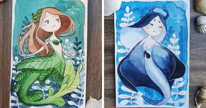 I Participated In A Drawing Challenge And Painted Different Mermaids For Each Day Of May (30 Pics)