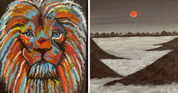 I Tried Painting Different Stylistics Using Acrylic Paint