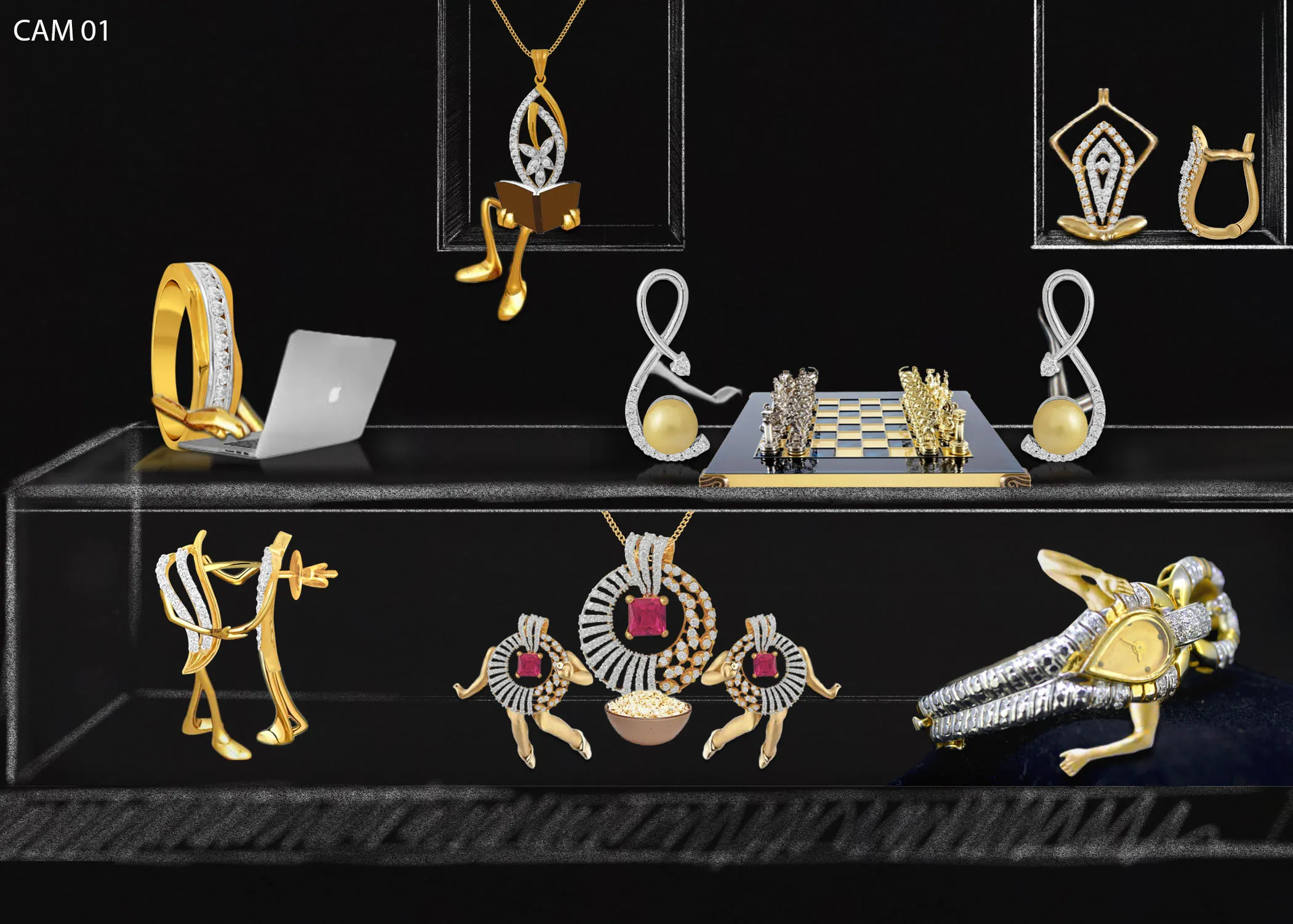 This Is How I Tried To Give An Interesting Twist To Some Everyday Wear Jewels.. The Lockdown Life Of Gold & Diamond Jewelry