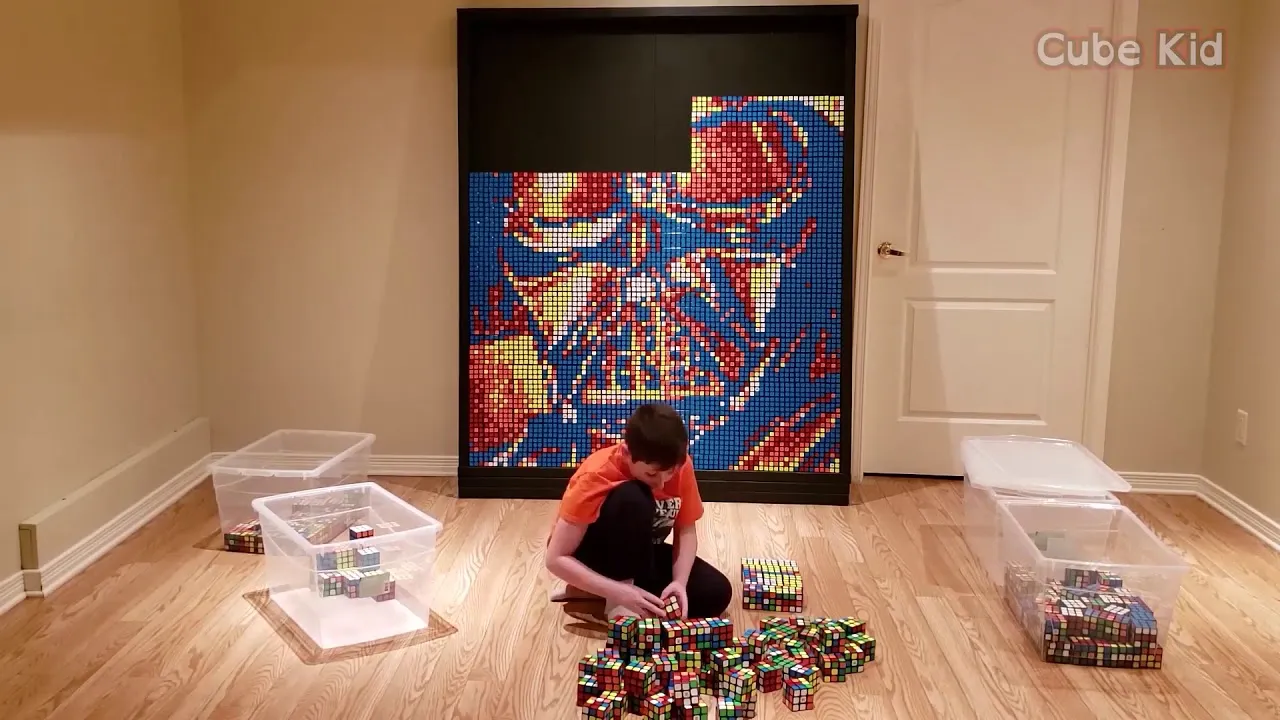 Darth Vader Mosiac Mad With Rubik's Cubes