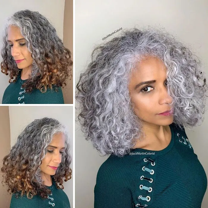 En vez de cubrir las raíces de las canas, este peluquero hace que sus clientas las adoren con sus increíbles transformaciones (35 fotos)