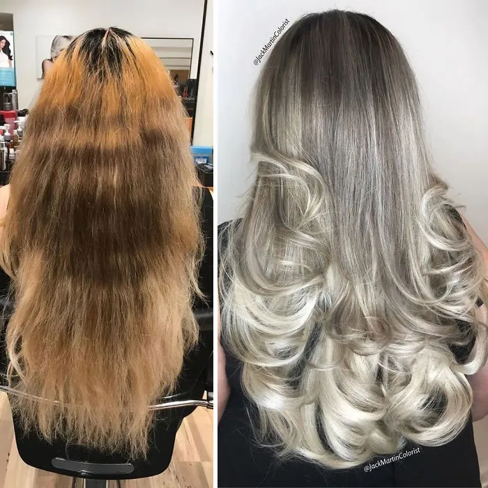En vez de cubrir las raíces de las canas, este peluquero hace que sus clientas las adoren con sus increíbles transformaciones (35 fotos)