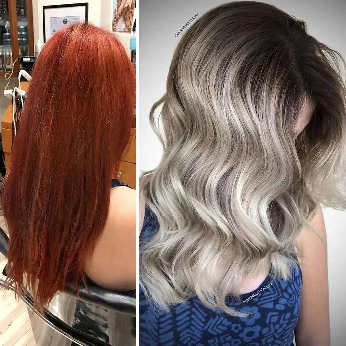 Instead Of Covering Grey Roots, This Hairdresser Makes Clients Embrace It With His Powerful Transformations (35 Pics)
