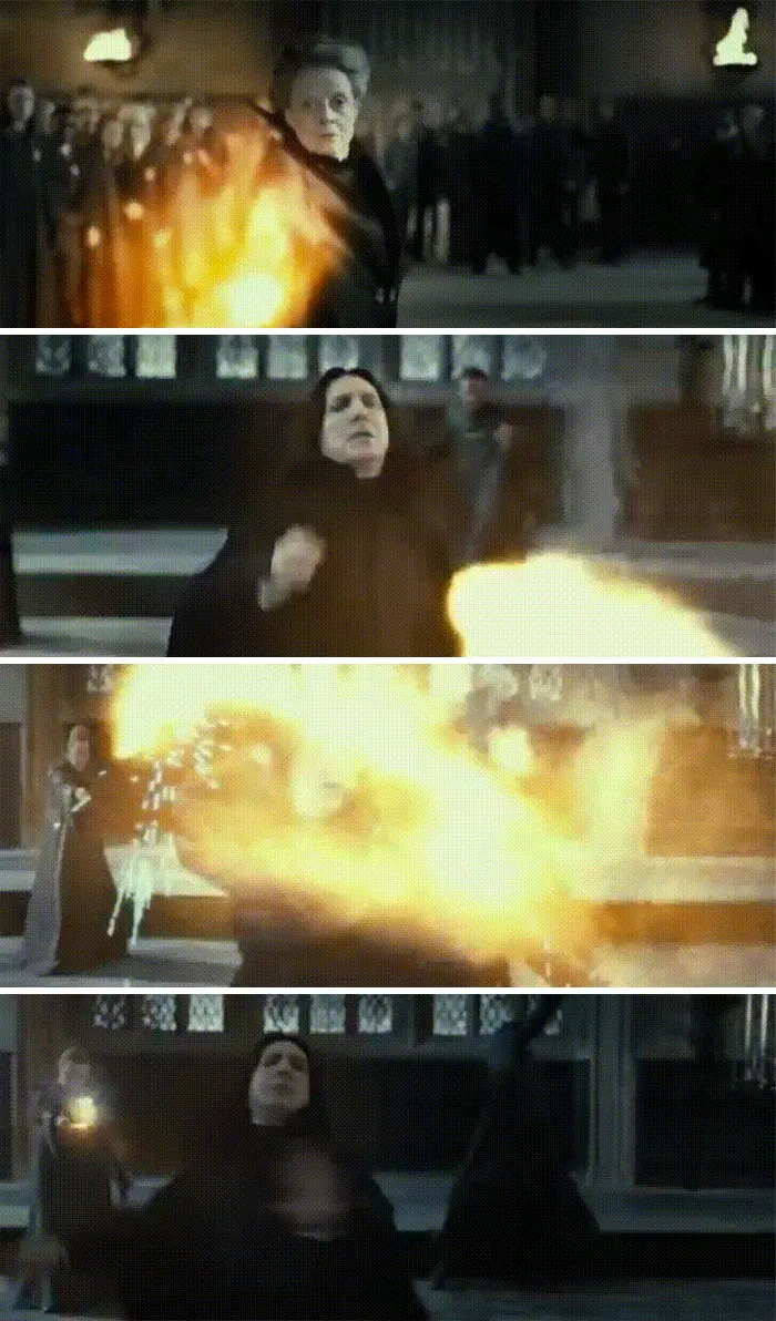 In Harry Potter And The Deathly Hallows Part 2, Snape Is Still Helping The Order Of The Phoenix When He Re-Directs Mcgonagall's Spells To His Fellow Death Eaters