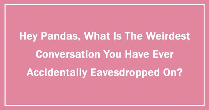 Hey Pandas, What Is The Weirdest Conversation You Have Ever Accidentally Eavesdropped On? (Ended)
