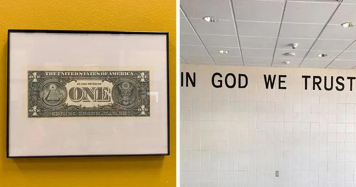 Kentucky School District Finds A Brilliant Loophole For The “In God We Trust” Law By Framing A One-Dollar Bill