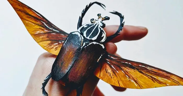 21 Gorgeous Paper Sculptures Of Butterflies And Beetles By Kerilynn Wilson