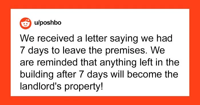 Landlord Hopes To Keep Company's Stuff By Forcing Them To Move Out In 7 Days, Gets Exactly What He Deserves