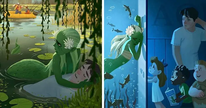 Este artista comparte la historia de una sirena verde que despertará tus sentimientos