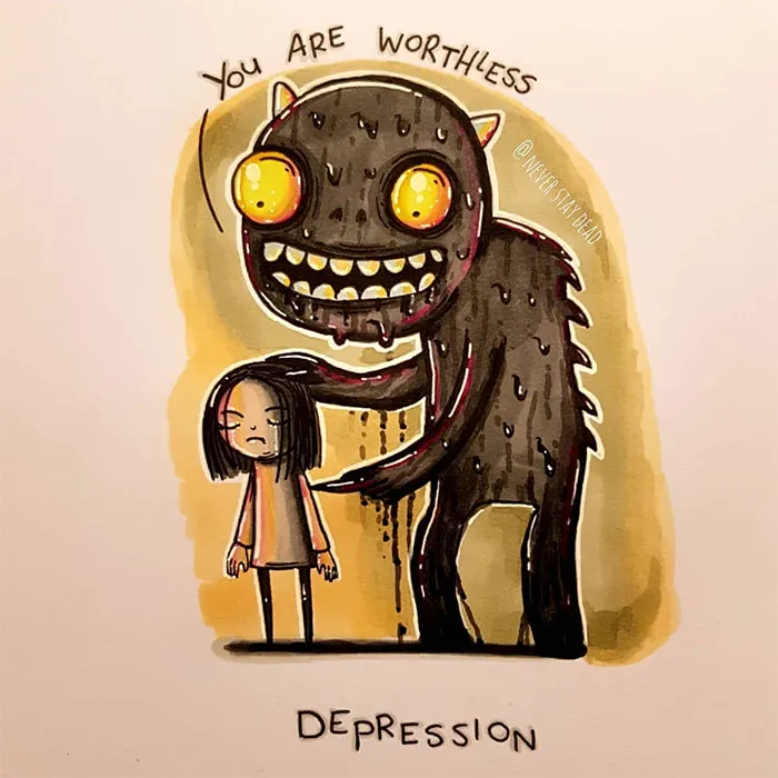 Artist Visualizes Common Disorders And Mental Illnesses As Monsters (11 Pics)