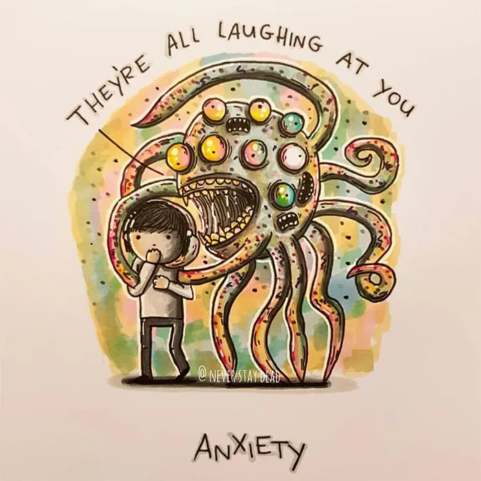 Artist Visualizes Common Disorders And Mental Illnesses As Monsters (11 Pics)