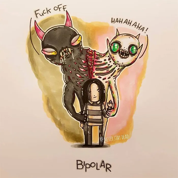 Artist Visualizes Common Disorders And Mental Illnesses As Monsters (11 Pics)
