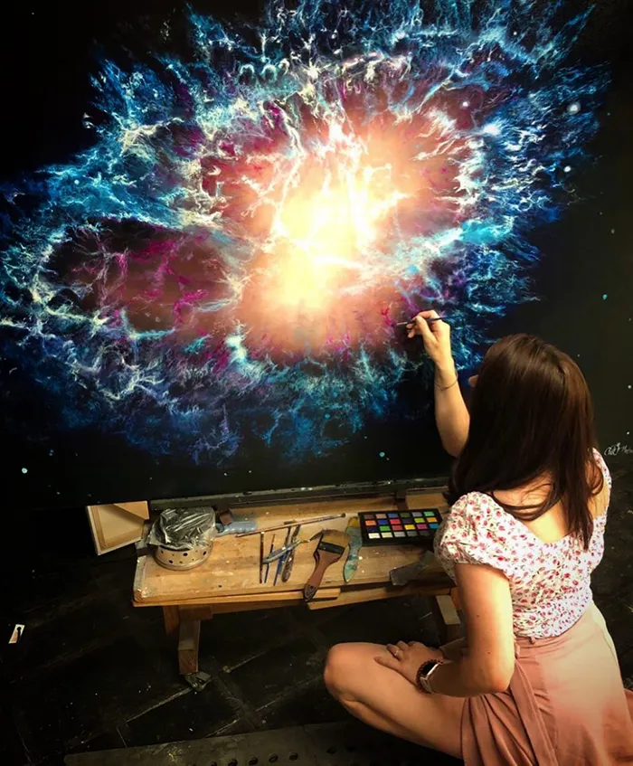 Artist Quits Desk Job To Create Mesmerizing Space Paintings, 4.5 Years Later, Her Portfolio Is Beautiful And Massive (39 Pics)